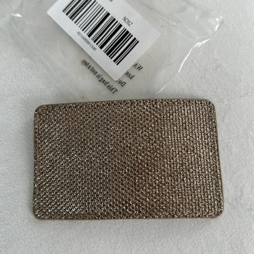 WHBM Glitter Mesh Credit Card Case